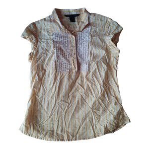 Marc Jacobs Yellow and White Striped Button Down Shirt